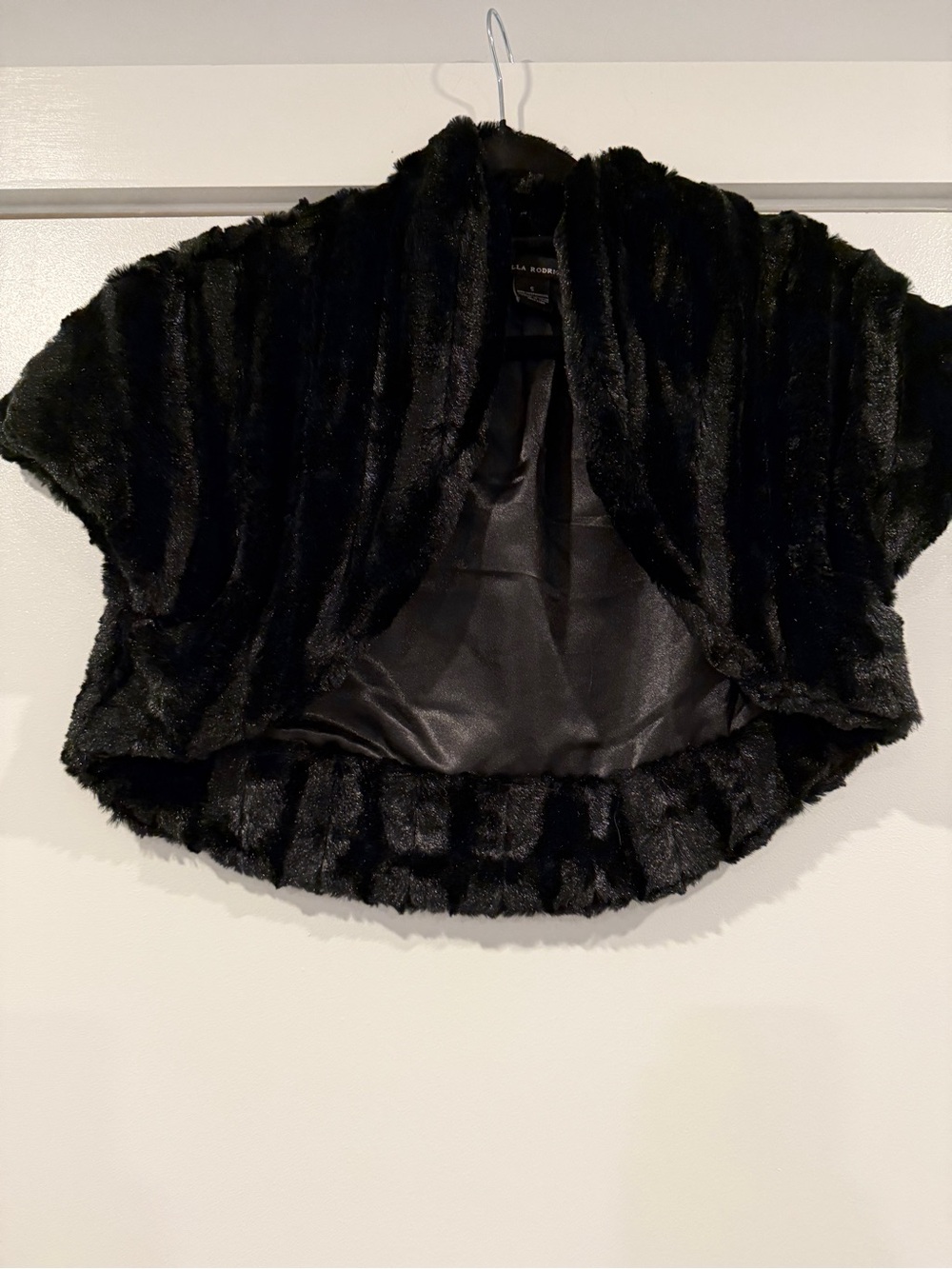 Black faux fur shrug